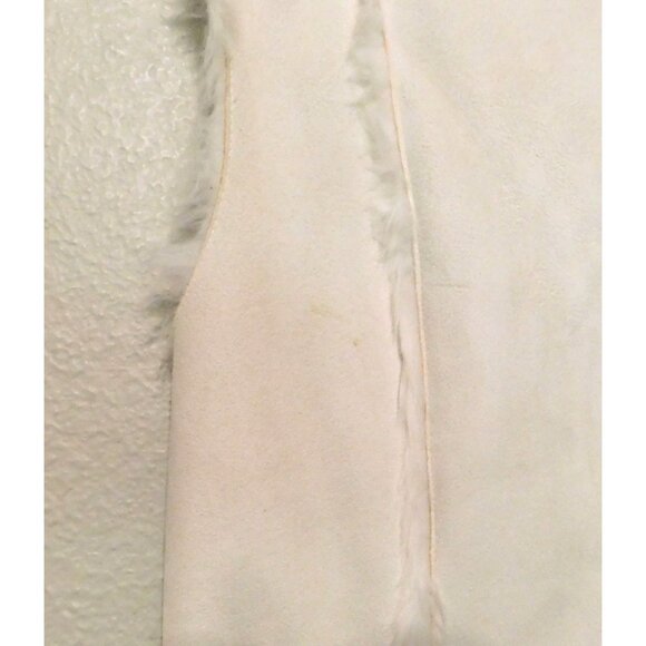Coldwater Creek Reversible Vest Woman 2X 20W 22W White Faux Fur Suede Sleeveless - Picture 8 of 10